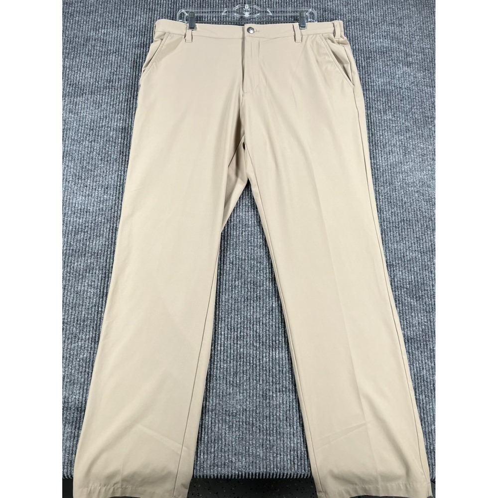 Adidas Pants Mens Size 36x34 Beige Chino Golf Performance Casual Comfort